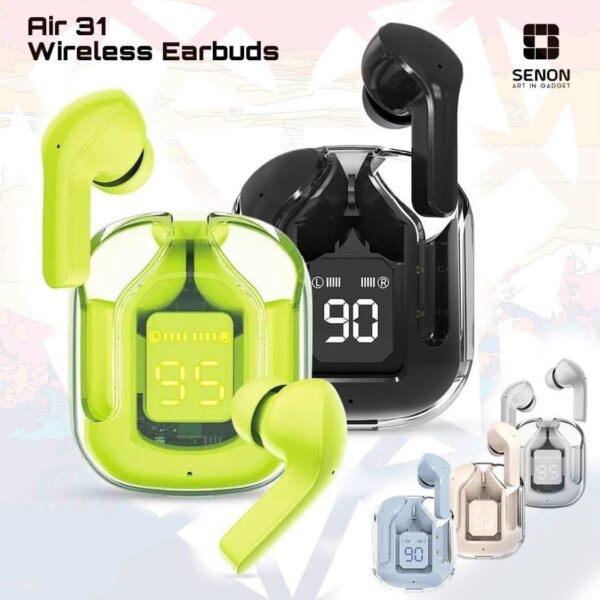 Air 31 Transparent Digital Earbuds with Box Packing