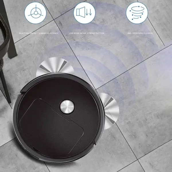 Portable Mini Wireless Smart Sweeping Robot Mopping 3 In1 Rechargeable Cleaning Machine Vacuum Cleaner For Home Office. - Image 2